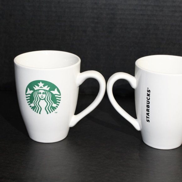 2 white Starbucks coffee Mugs *All Drink ware B1G1 - Picture 3 of 5